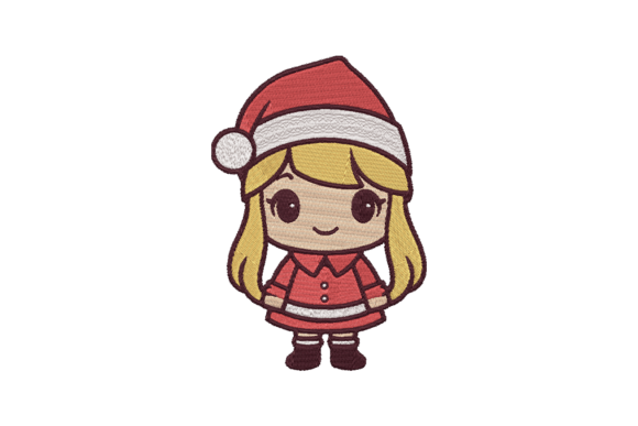 Christmas Girl Embroidery Design