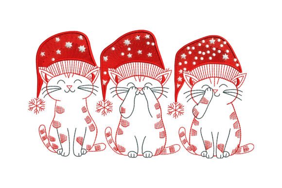 Festive Cats in Santa Hats
