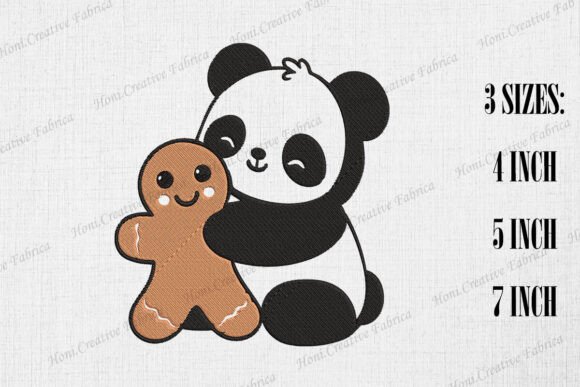 Panda Hugging Gingerbread Man Christmas