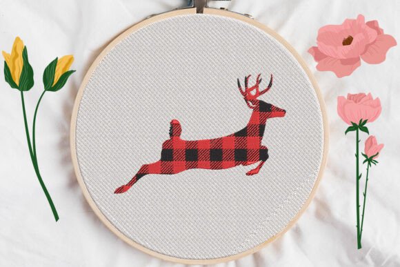 Plaid Reindeer: A Whimsical Christmas Embroidery Design Worth Your Time