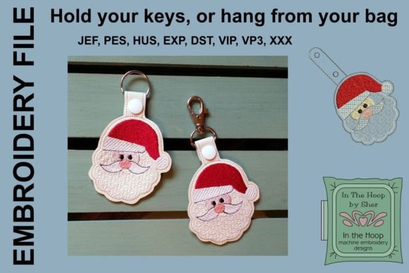 Santa Key Fob: A Cheerful, Compact Embroidery Design That Delivers
